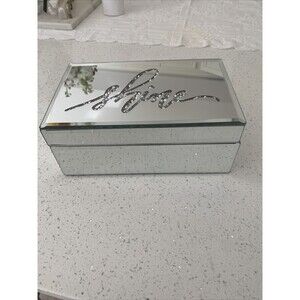Silver Glass Mirrored Jewelry Box Beautiful Finish Storage Sturdy Organizer High